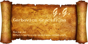 Gerbovics Graciána névjegykártya